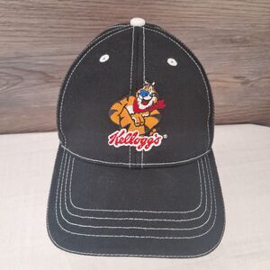 Tony the Tiger Cap Kelloggs Cereal Logo Black Adjustable Baseball Hat